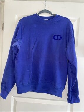 Dior Royal Blue Crewneck Sweatshirt with Signature CD Emblem